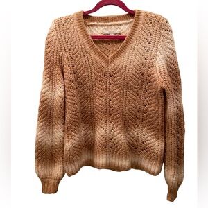 LOFT Ann Taylor Women's V Neck Sweater Tan Sz S